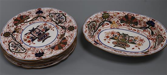 A Spode pattern 2283 seven piece part dessert set